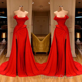 Sexy Red Off-the-Shoulder Long Prom Dresses With Split Online